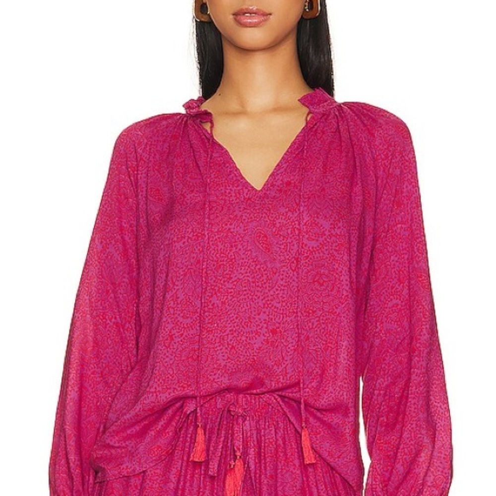 NATALIE MARTIN Penny Blouse in Shangri La Print Raspberry Pink Sz M